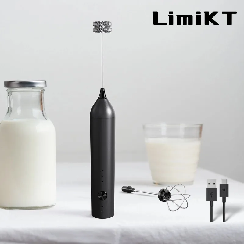 LimiKT Electric Milk Frother Electric Egg Blender Coffee Tool Baking Tool TypeC Rechargeable milk frother electric milk frother