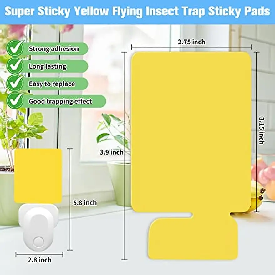 Flying Insect Trap Refill Kit, Indoor Plug-In Fly Trap Refill Sticky Glue  Cards, Easy To Use Flying (24 PCS) Durable Yellow - AliExpress