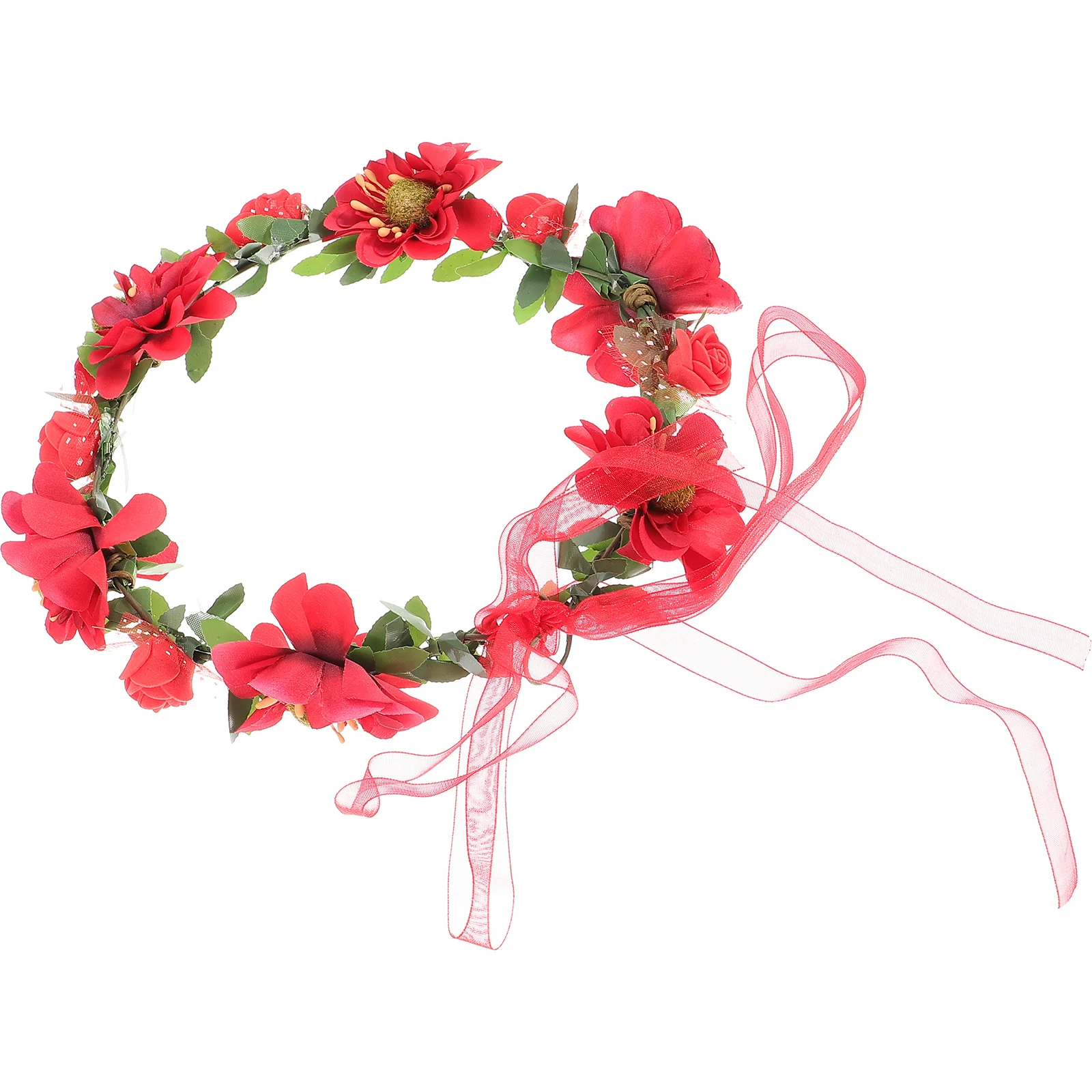 

Kallory Wedding Decor Turban Headband Flower Floral Leaf Wreath Floral Garland Wedding Bridal Bridesmaid Headpiece Headpiece