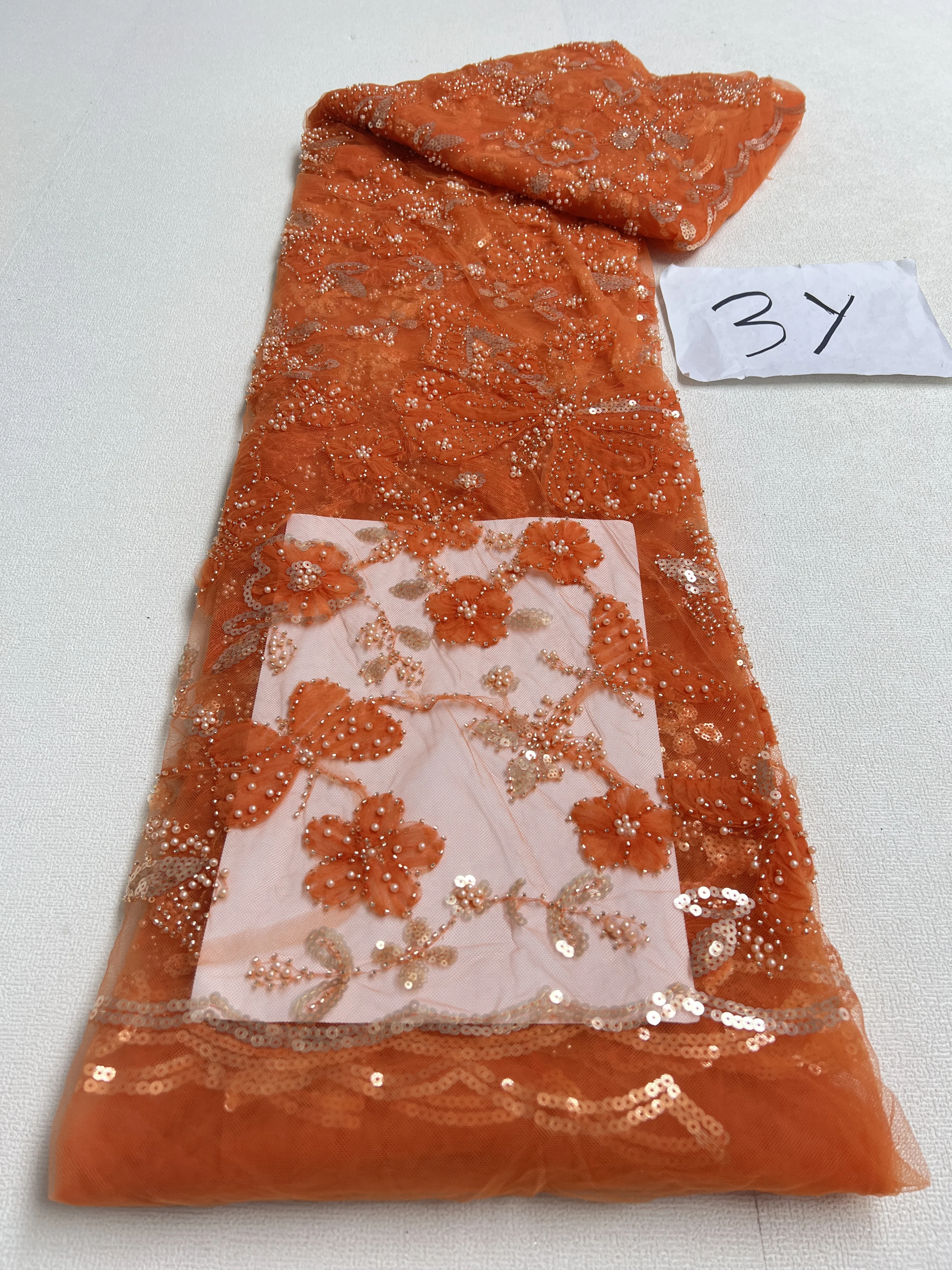 Sequins Jacquard Groom Lace Fabric 3 Yards For Wedding Dress
