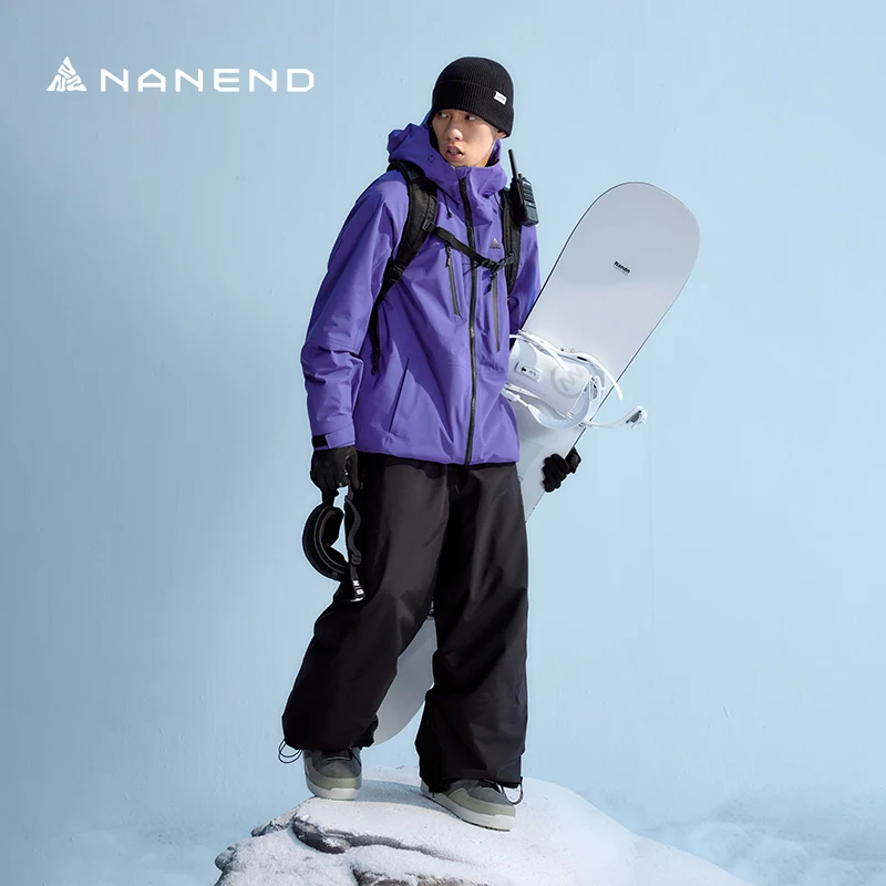 NANEND Snowboard Jacket 3L full-pressure rubber ski suit women's new coat top ski suit waterproof and warm men's snow