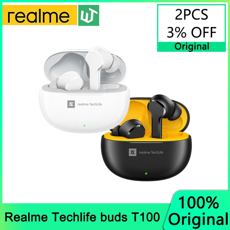 RealmeTechLifeBudsT100Bluetooth53AIENCTureWirelessHeadphones