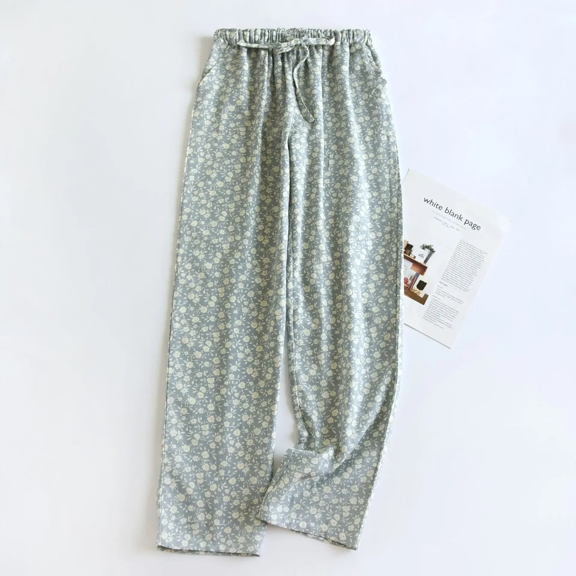 2024 New Japanese Spring/Summer Women's Pajama Pants 100% Cotton Gauze Pants Breathable Casual Colorful Home Pants Ladies