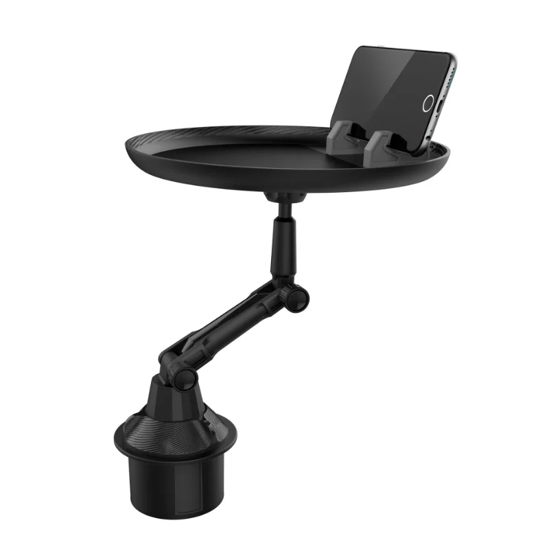 Car Tray Table Drink Holder Folding Adjustable with Clamp Phone Holder