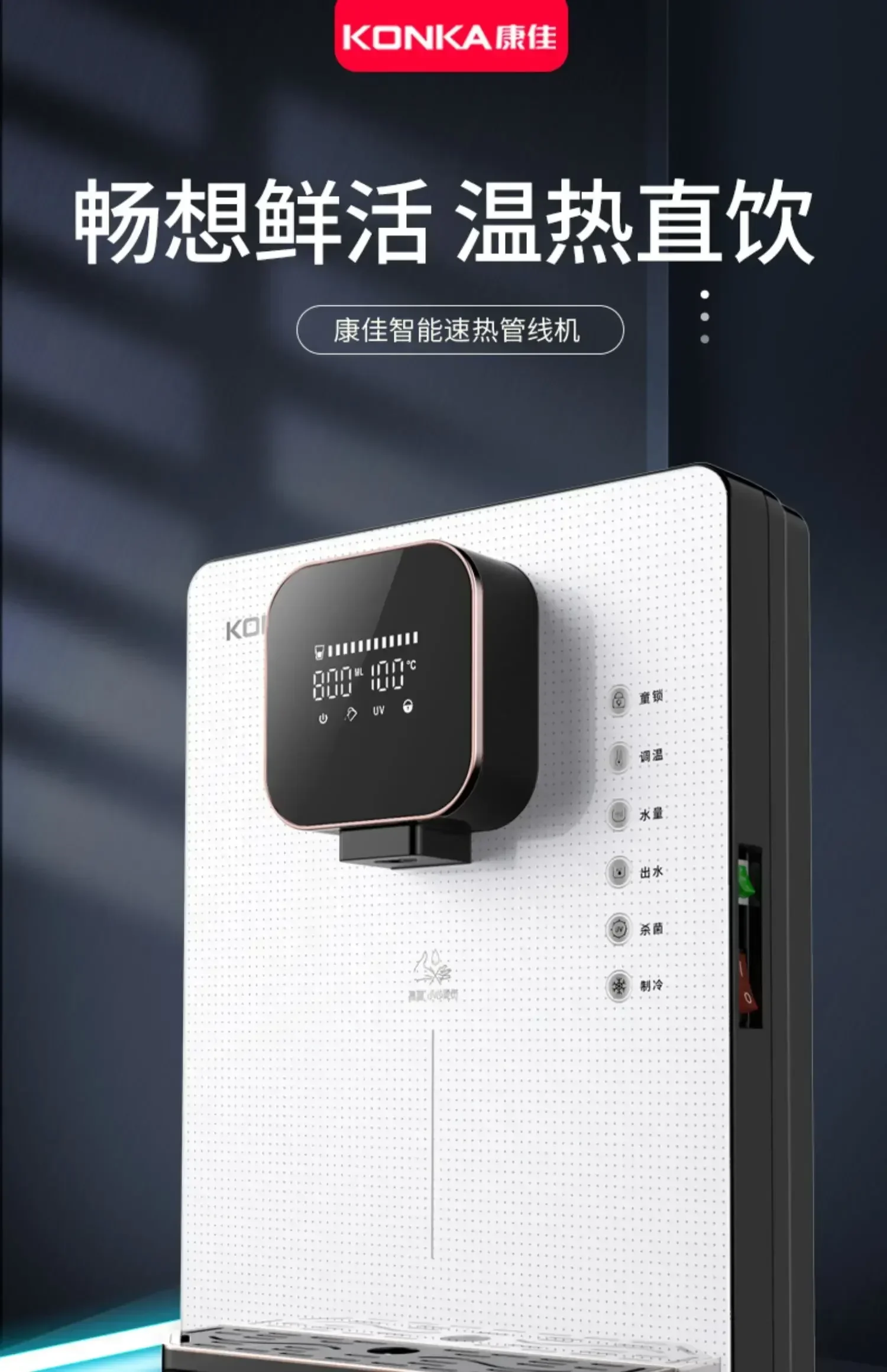 Description Picture 2 of itemPipeline fast hot wall mounted dual purpose cold and hot direct drinking machine instant hot water purifier water dispenser