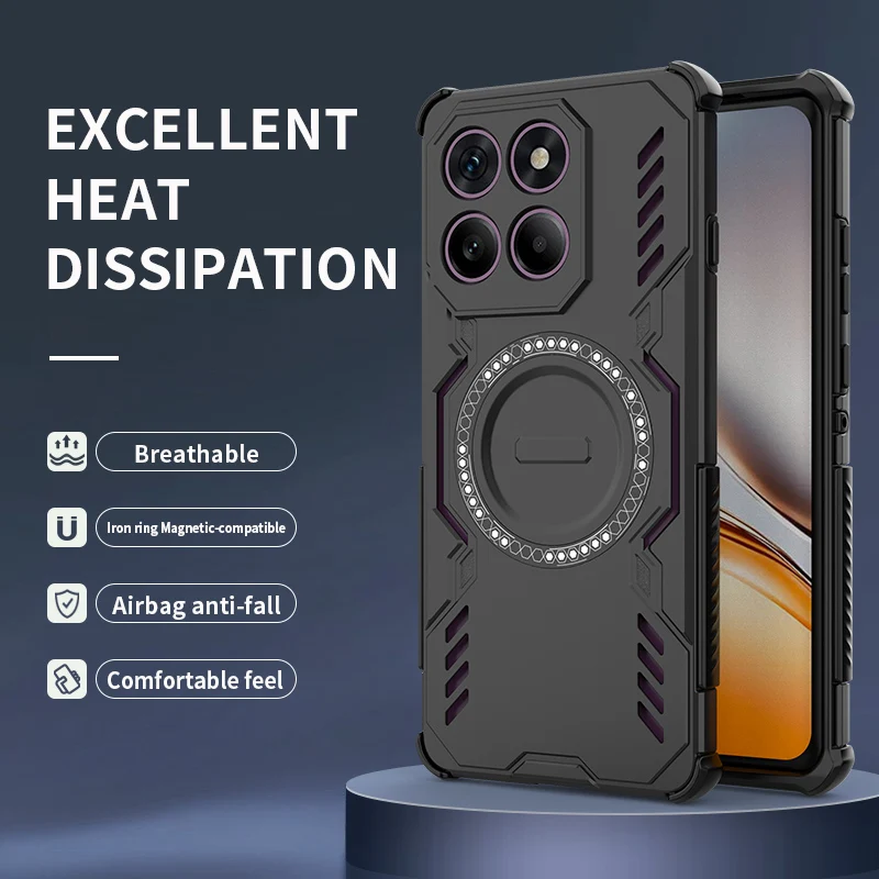 Breathable Heat Dissipation Magnetic Phone Case with Power Back Cover
