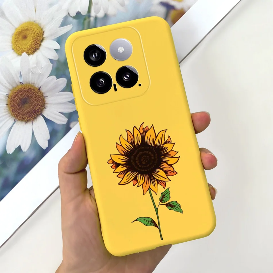 Sunflower Pattern Candy Color Soft Silicone Back Cover