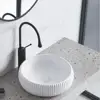Modern White Ceramic Bathroom Vessel Sink 16.5'' Above Counter Porcelain Washing Bowl Art Basin Vanity Sinks with Pop-up Drain 2