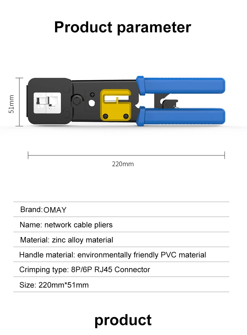 Oray rj45 rj11 ferramenta de crimpagem passar