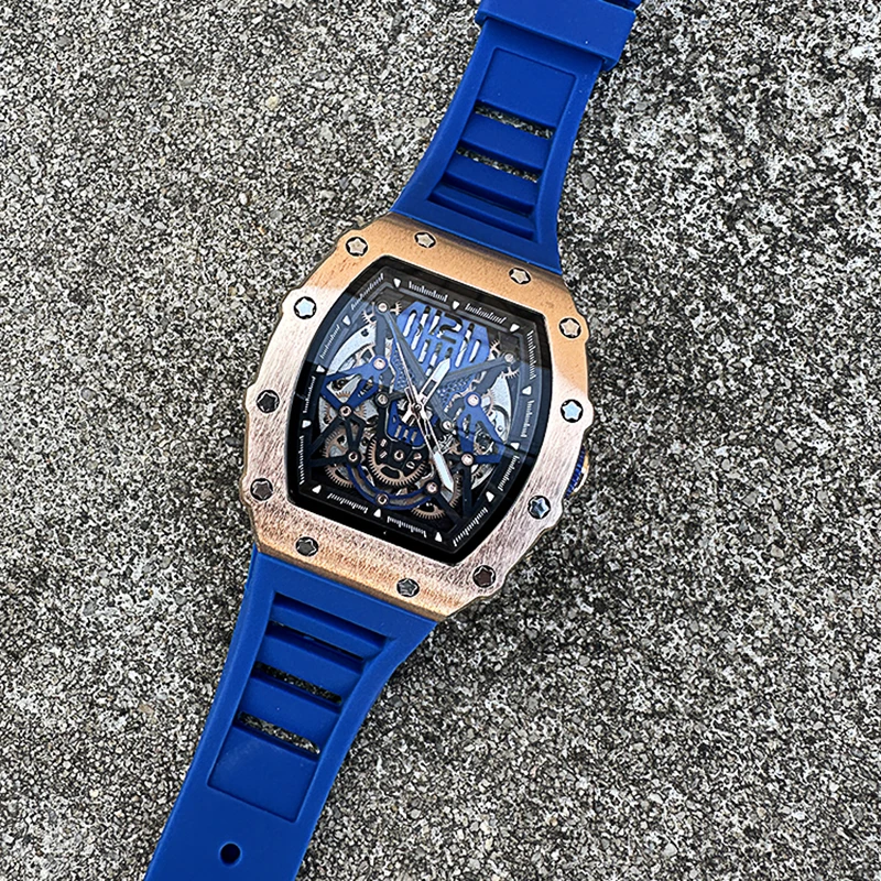 Mechanical Watch BAOGELA Richard Automatic Mechanical Watch for Men Wrist Watch Luxury Watches with Rubber Strap