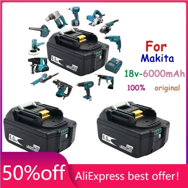 

1-3PCS BL1860 Rechargeable Battery 18 V 6000mAh Lithium ion for Makita 18v Battery BL1840 BL1850 BL1830 BL1860B LXT 400