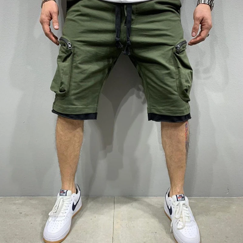 Summer Loose shorts men's jogging short pants Casual fitness streetwear men Multi-pocket sport casual hip cargo shorts