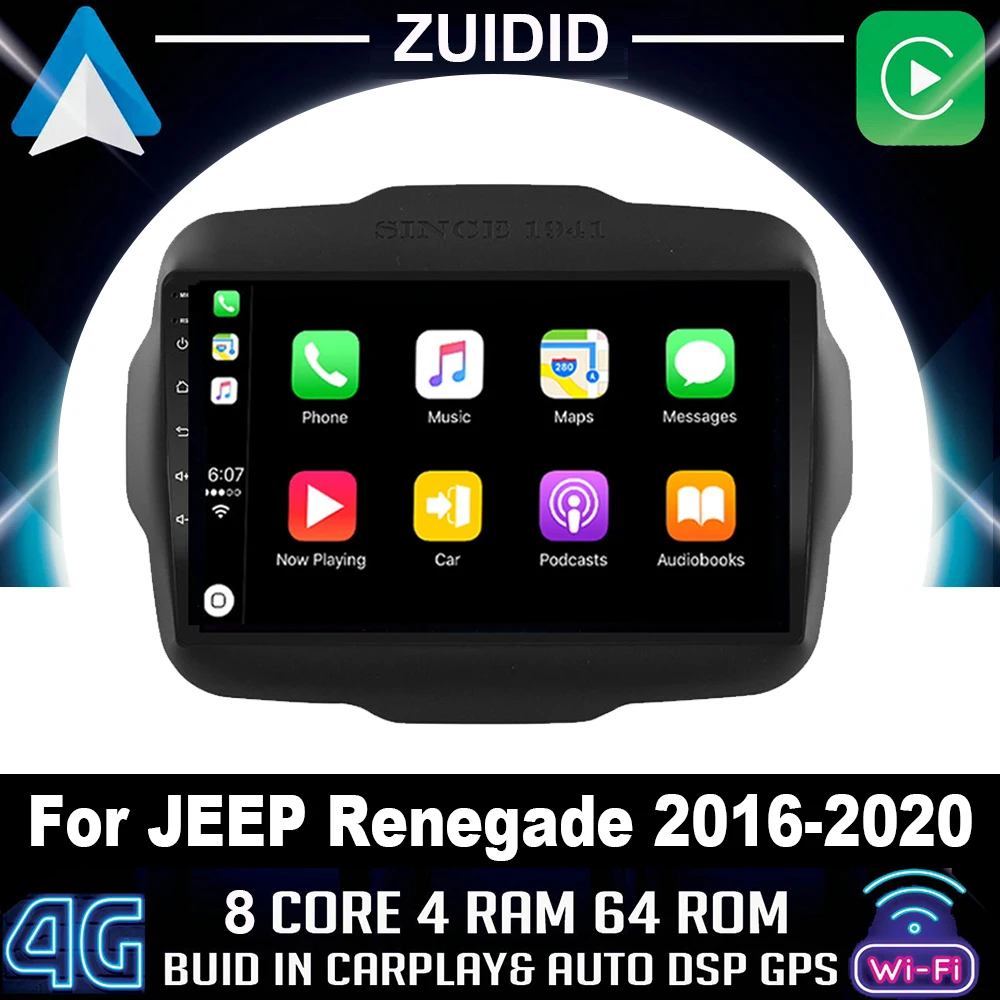 

2 din android For Jeep Renegade Car Radio Video Multimedia Player WIFI 2din Navigation gps car radio 2016 2017 2018 2019 2020