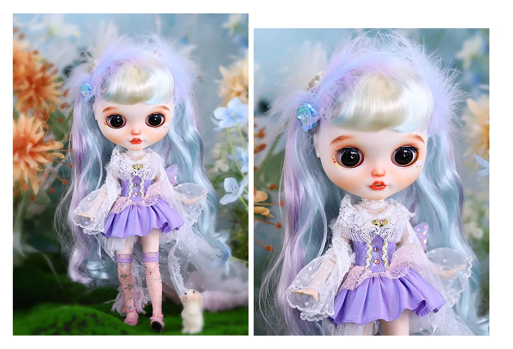 Neo Blythe Doll Classic Net Dress with Headband & Stockings 2