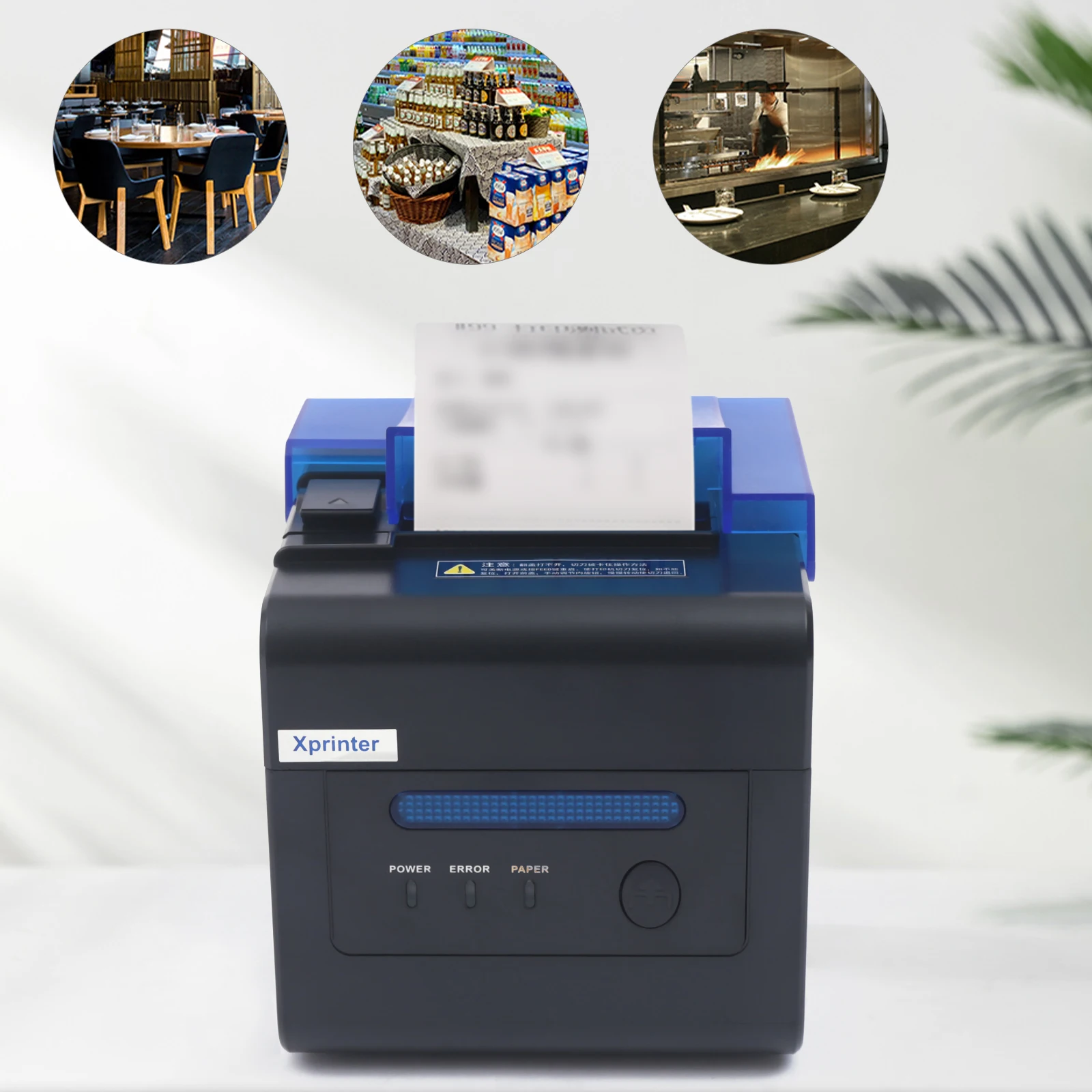 Thermal Receipt Printer with Auto Cutter, Sound Alarm, USB Serial Ethernet Support, ESC, POS, 80mm aibecy desktop 58mm thermal receipt printer wired barcode printer