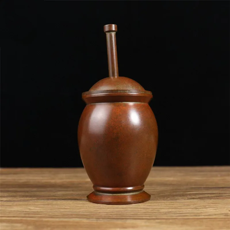 

6,5*14,5 см мини креативная китайская Ретро медная позолоченная благоприятная чаша/украшение для украшения дома