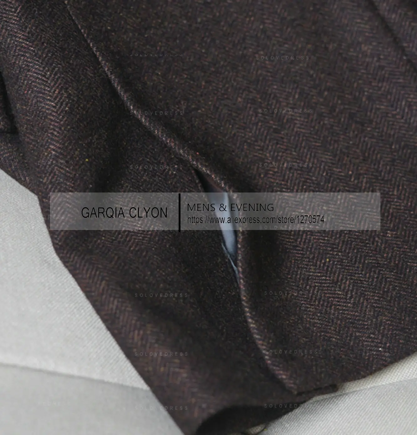 2024 Men's Wool Suit Formal 3 Pieces Slim Fit Shawl Lapel Tweed Prom Tuxedos For Wedding Groomsmen (Blazer+Vest+Pants) 4