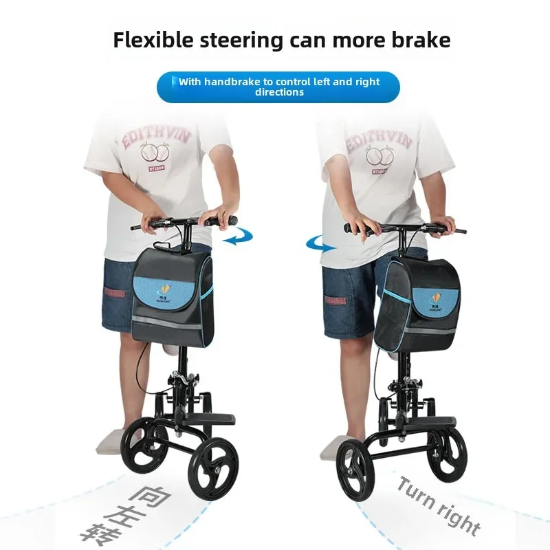 One-legged Ultra-light Sliding Bicycle Walker for The Disabled Adjustable Knee Walker Healthy Care Mobility Aids Knee Scooter 4