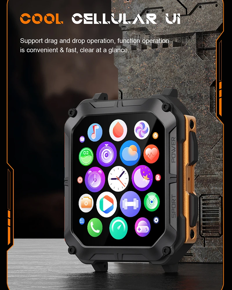 SACOSDING Ʈ ġ ǰ Smartwatch IP68   ȭ Smartwatch 123 +   1.83 ġ HD ȭ