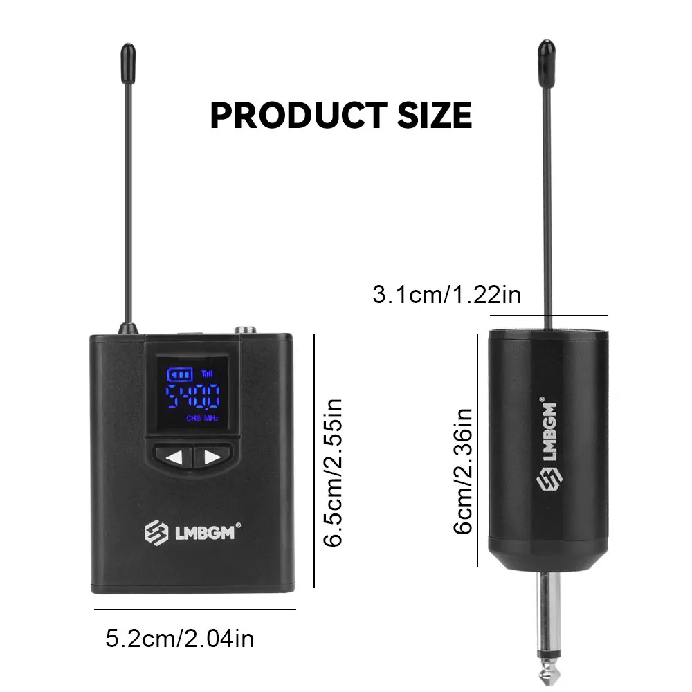 LMBGM-MK36 UHF Wireless Microphone System Mini Bodypack Lavalier/Headset Mics Metal Material Long Battery Life for Live,Teaching