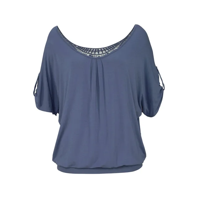 Camiseta Harajuku para Mujer, Top negro informal con cuello redondo, ropa Vintage para Mujer, Camiseta de encaje - Image 4
