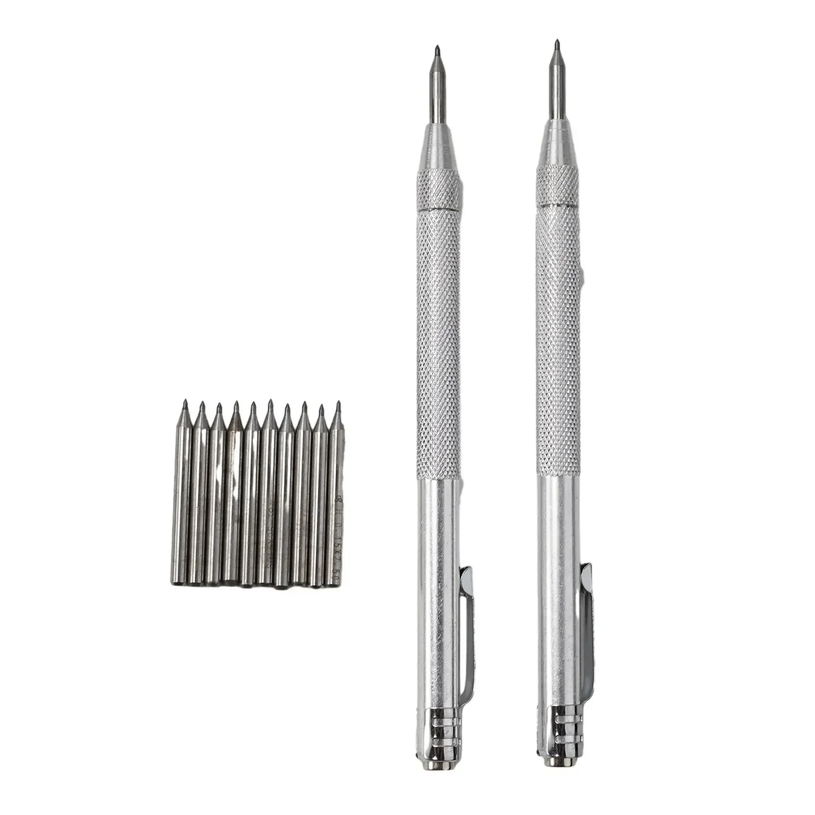 2PCS Scriber Engraving Pen With 10pcs Replacement Tungsten Carbide Tip For Glass Ceramic Stainless Steel Marking Tools