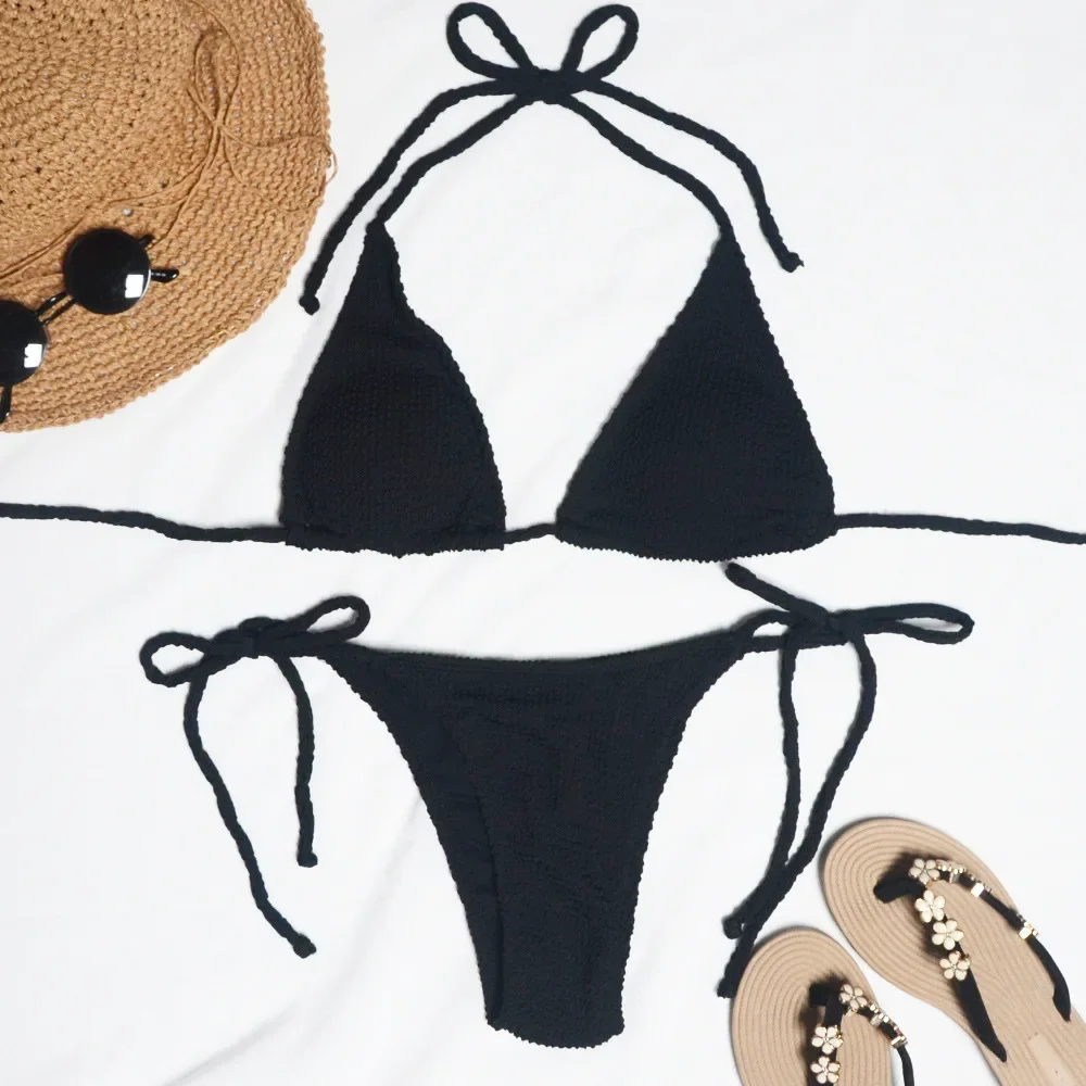 Sexy Bikini 2022 Push Up Women Swimsuits Female Micro Bikini Set Solid Thong Brazilian Swimwear Bathing Suit Swimming Suits