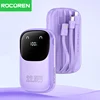 Rocoren 22.5W Fast Charging Power Bank With 3 Cable Mobile External Portable Battery Charger powerbank For iPhone Samsung Xiaomi 1