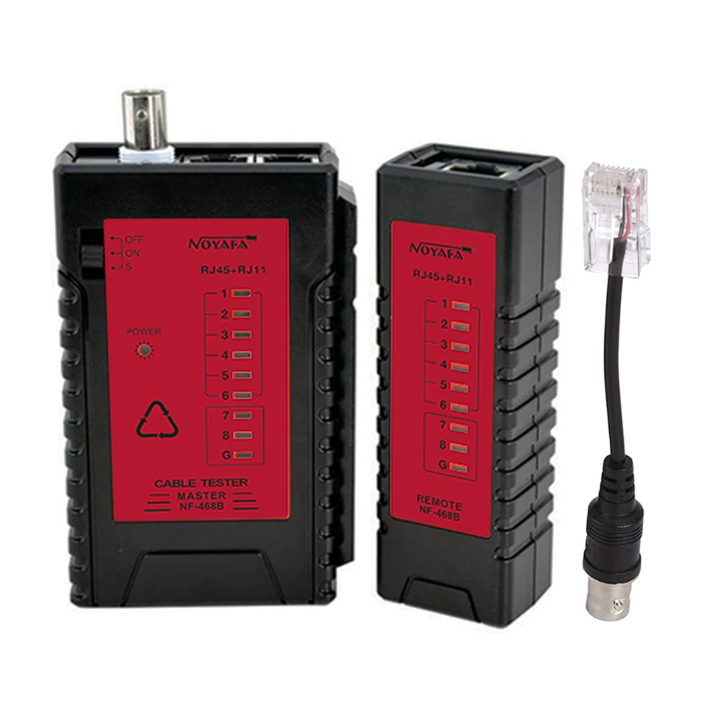 NOYAFA NF-468B Network Cable Tester RJ45/ RJ11/ BNC (3-in-1) Multi-function Tester Automatic Tests Cable Tool 