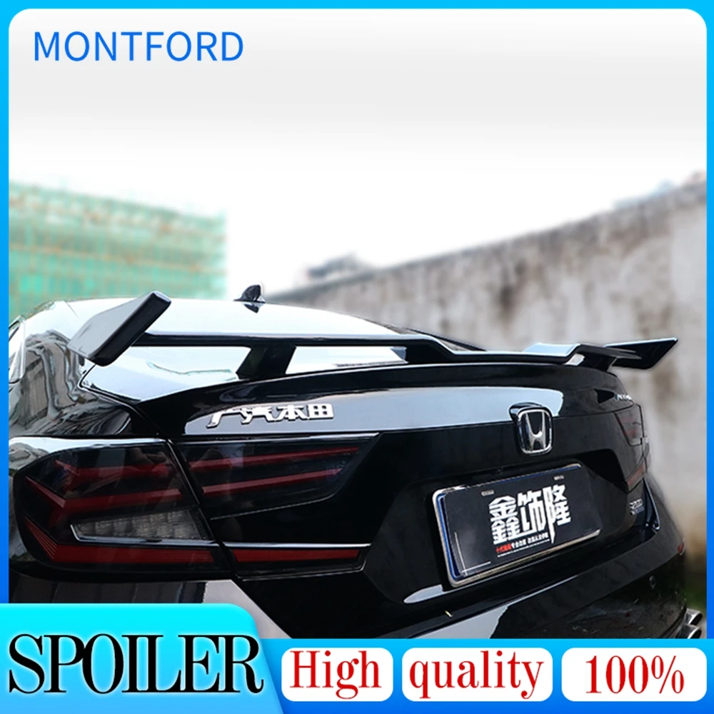 

Car Styling High Quality ABS Plastic Gloss Black Color Rear Roof Spoiler Trunk Boot Lip Wing For Honda Accord 2018 2019