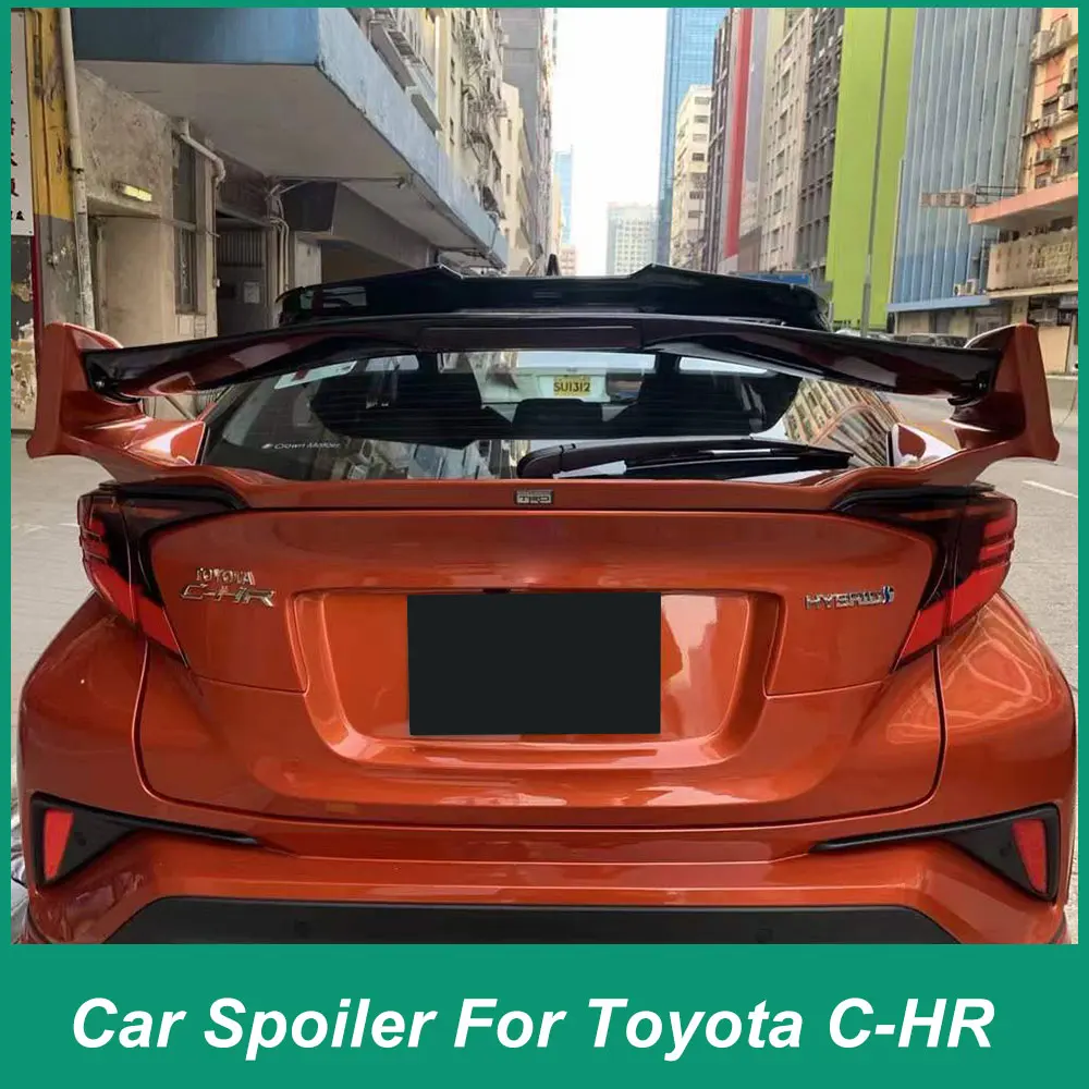 

For Toyota CHR 2016-2021 Rear Luggage Lid Middle Spoiler Fender ABS Material Shiny Black Automotive Accessories Sports Center