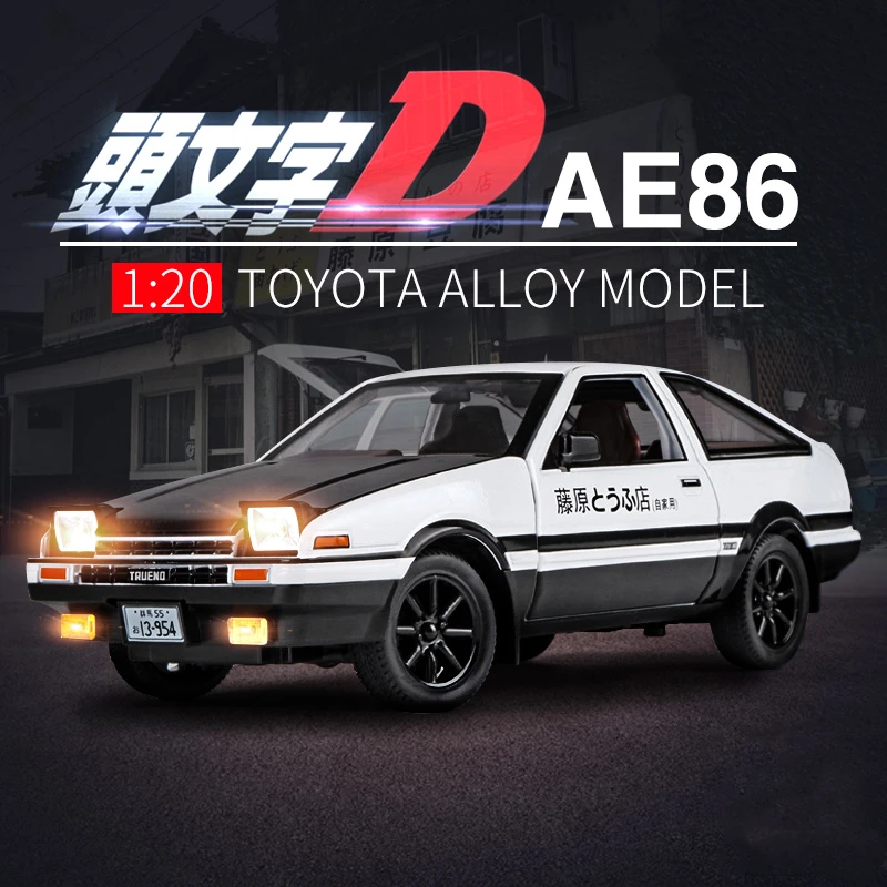 

Модель автомобиля Toyota AE86, модель автомобиля из сплава с литой и игрушечной машиной в масштабе 1:20, модель автомобиля из металла, имитация звука, фотоигрушка в подарок