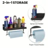 5Aerosol Spray Can/Paper Towel Holder,Paint Bottle Storage Rack,Steel Wall Mount Shelf,Tool Organizer for Garage,Craft Workspace 2