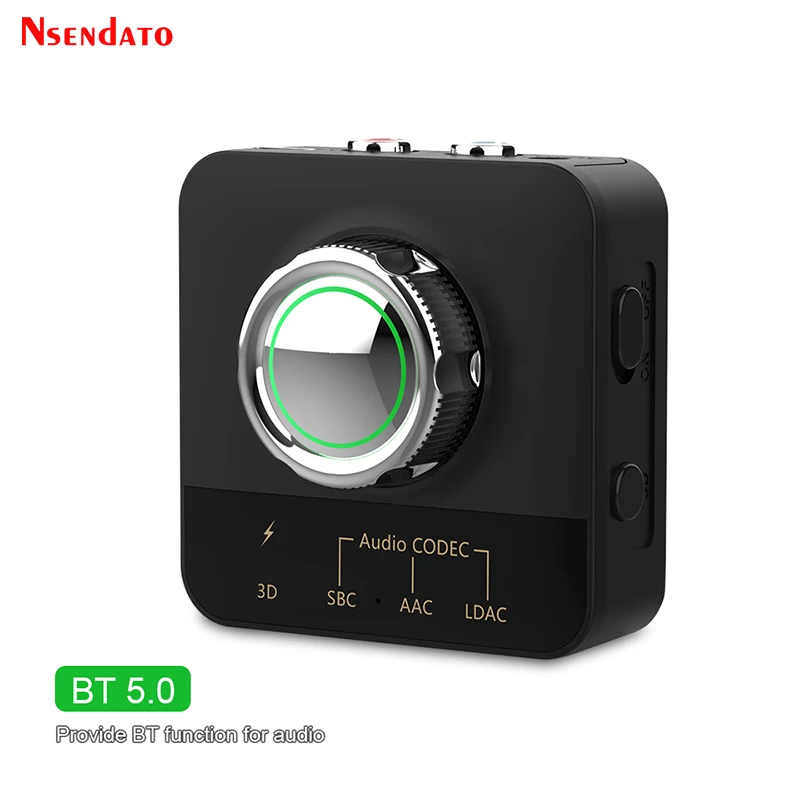 Compatível-bluetooth 5.0 Receptor de Áudio Ldac Aac Sbc 3d Adaptador sem Fio Dongle 3.5 mm Jack Aux Rca Hands para Carro Kit Alto-falante