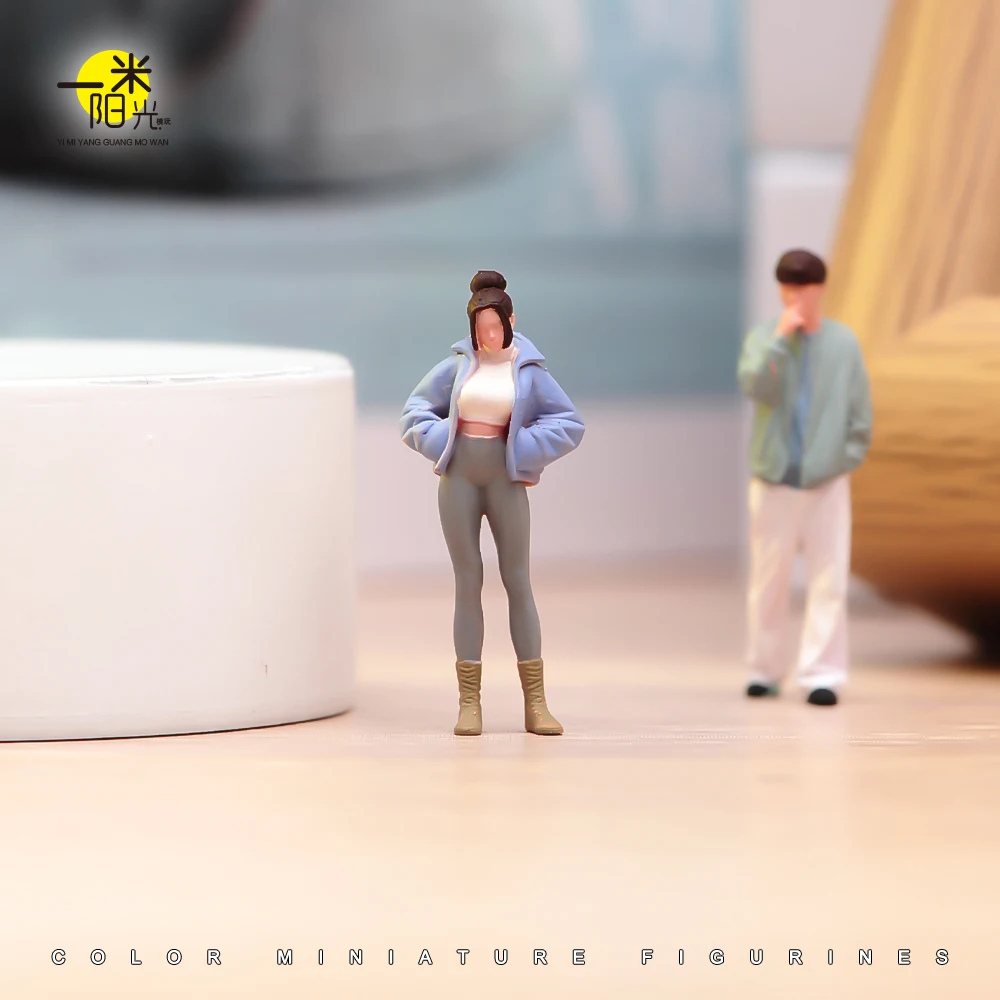 Bemalte Miniaturfigur 1/64: Sonniges, hübsches Mädchen im Bikini – Schönheit für die urbane Landschaftsgestaltung – Requisiten für Modellfahrzeuge und Deko-Puppen – Detail 25