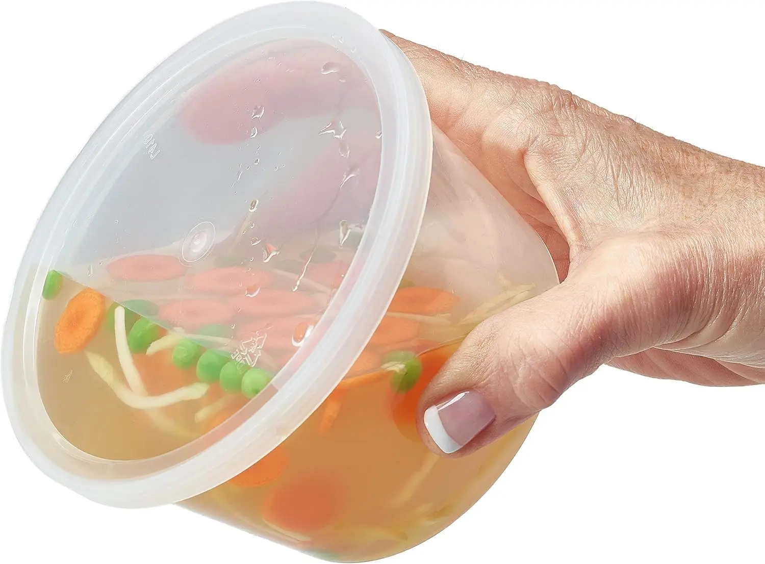 Food Storage Containers with Lids 8oz, 16oz, 32oz Freezer Deli Cups Combo Pack, 44 Sets BPA-Free Leakproof Round Clear Takeout C