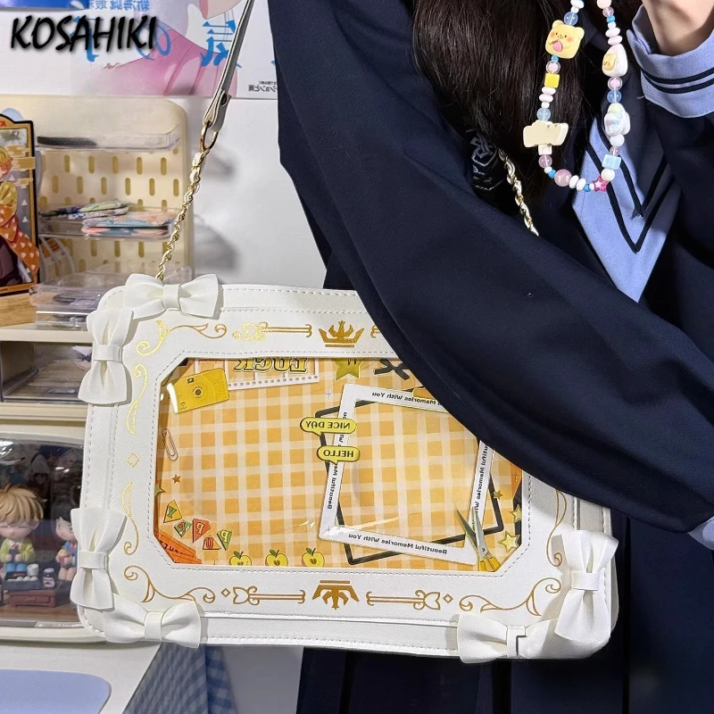 TAVIMART  -  Sweet Y2k Aesthetic Kawaii Women's Handbags Streetwear Fashion All Match Ita Bags Transparent Vintage Chic Shoulder Underarm Bag