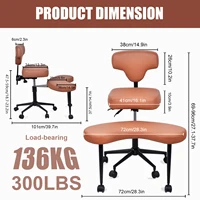 Стул для медитации с колесами, эргономичный дизайн на перекрестных ножках с поясничной поддержкой для СДВГ и офисного использования — изображение 2