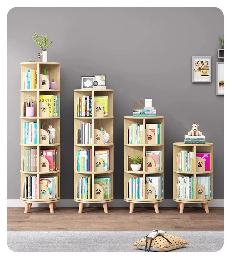 Description Picture 4 of itemRotating Corner Bookcase Storage Organizers Small Magazine Bookshelf Library Wooden libreria scaffale home furniture
