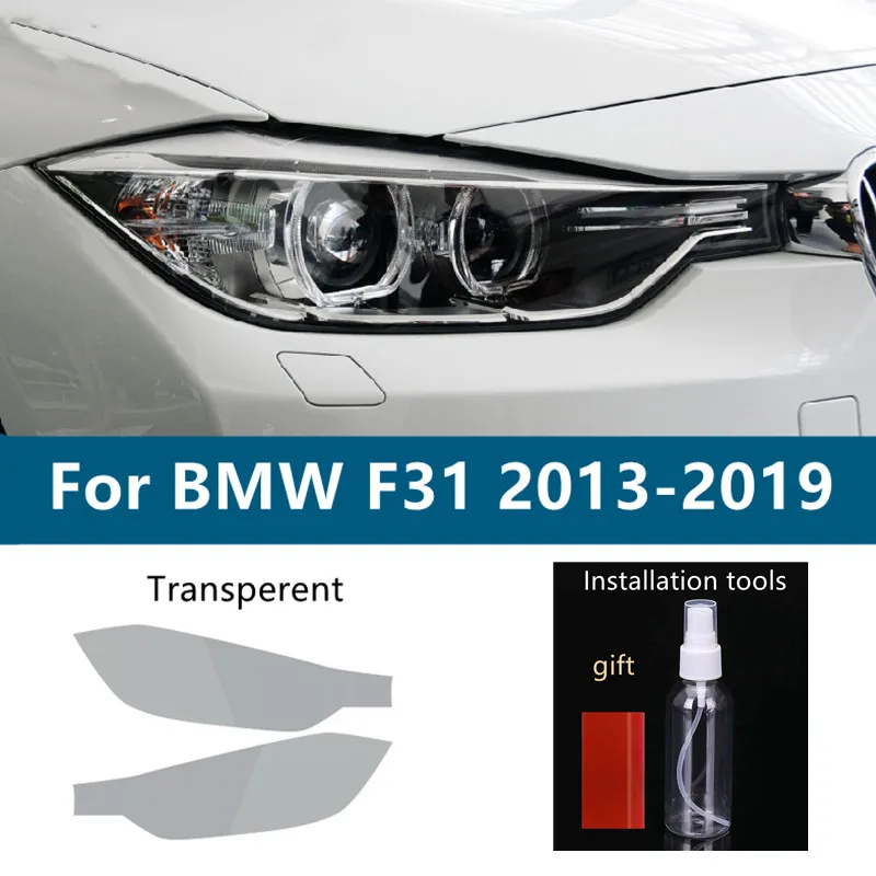 2 X For BMW 3 Series G20 G21 F30 F31 F34 Car Headlight Tint Black Protective Film Protection Transparent TPU Sticker Accessories