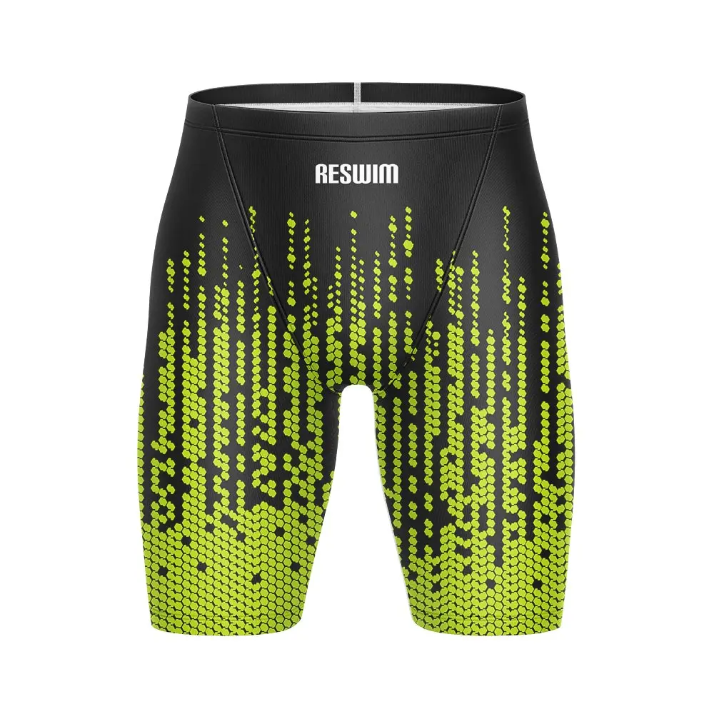Men's Pro Swim Jammer Swimsuit Shorts Athletic Training Swimwear Swimming Trunks Beach Tights Shorts Quick Dry Bathing Suit