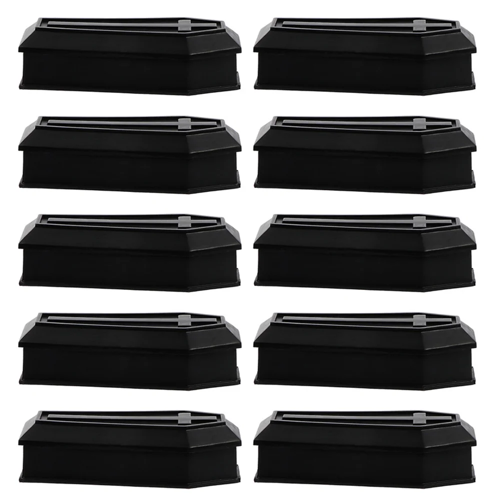 

5/14/20pcs Small Coffin Adornments Halloween Candy Box Model Black Plastic Storage Coffin Box Prank Props Halloween Goth Home