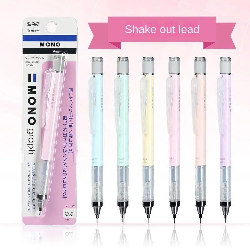 0.5mm Macaron Transparent Automatic Pencil Japanese Tombow Dragonfly DPA-136 Active Pencil Stationery School Supplies 300pcs reading aid highlight sticker transparent fluorescent index tabs flags posted it stationery school office supplies