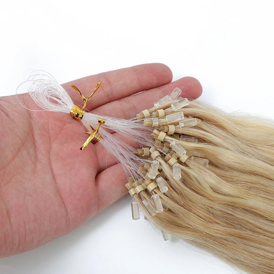 Micro Loop Human Hair Extensions Straight Micro Bead Hair Extensions Remy link 1Gram/Strand,50pcs