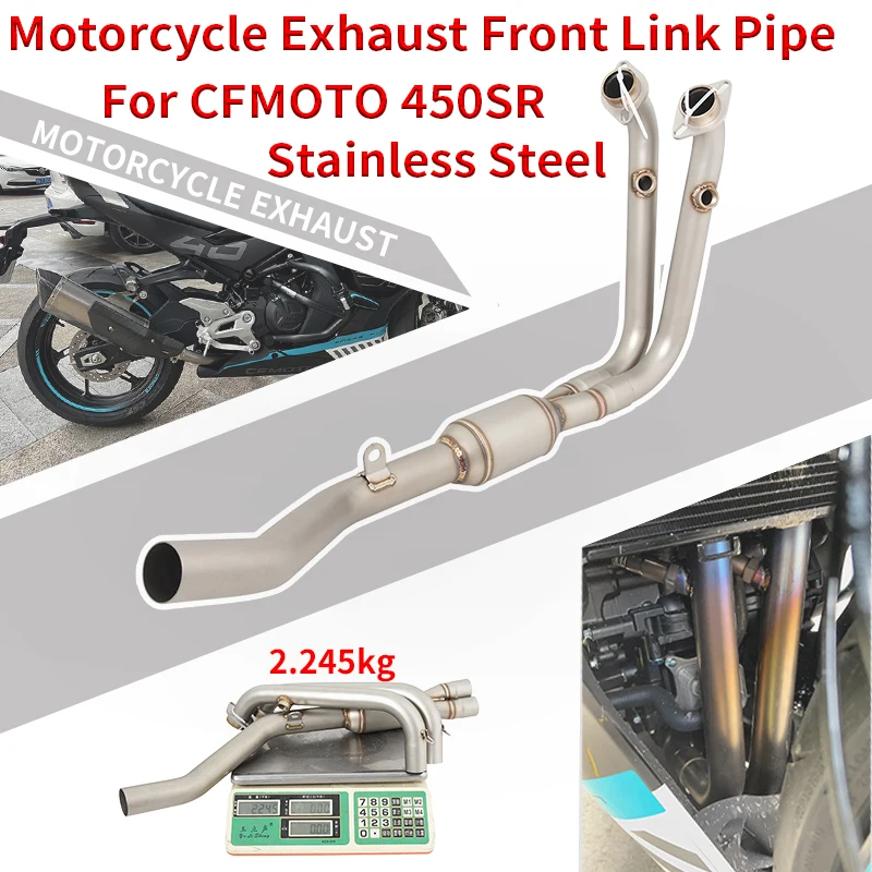 

Slip On For CFMOTO 450SR 450 SR Motorcycle Exhaust Front Middle Link Pipe Escape Systems Moto Modified Muffler Stainless Steel