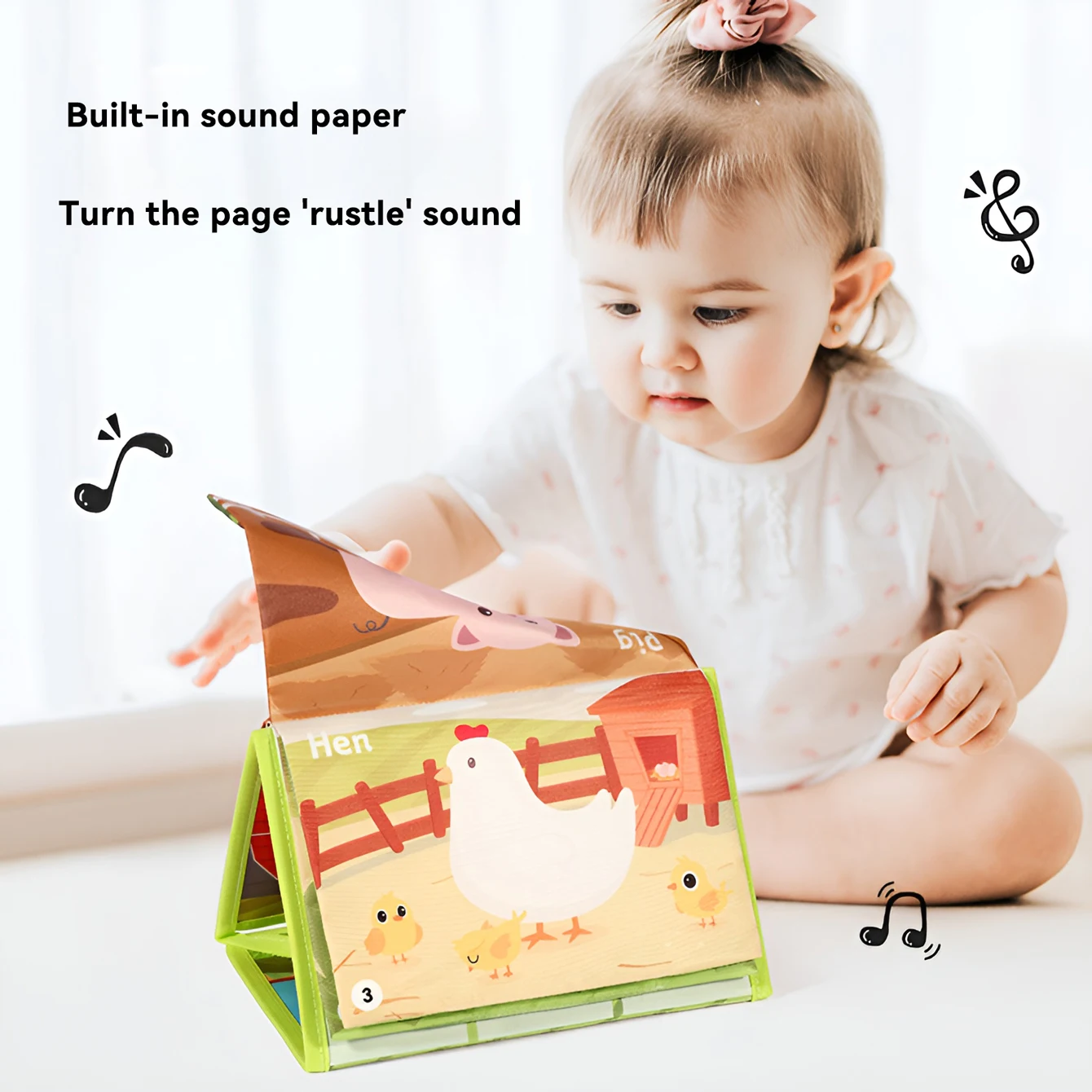 Mirror desk calendar cloth book with ringing paper sound education cognitive three-dimensional hanging toy 4