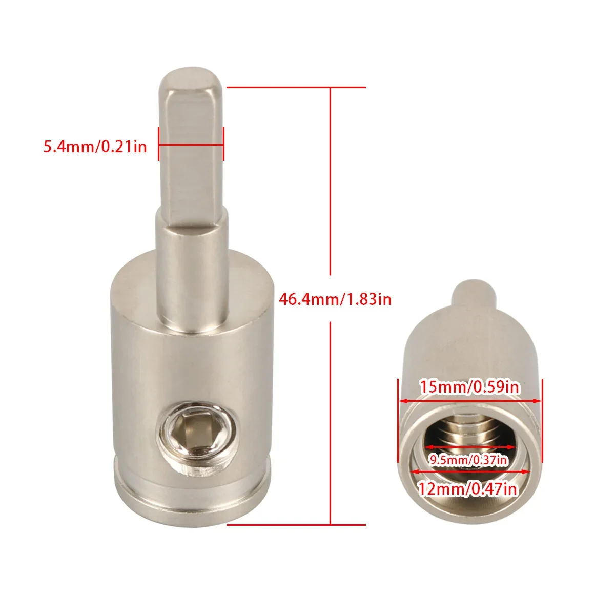1 Set 0 To 4 Gauge/ 4 To 8 Gauge Amplifier Input Reducer Connection Adapter Car Stereo Audio AWG Pin Power Ground Wire Terminals