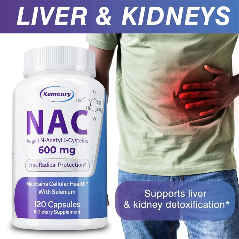 NAC Capsules 600mg-Support Skin Health, Antioxidant, Detox, Enhance Immunity-Non-GMO