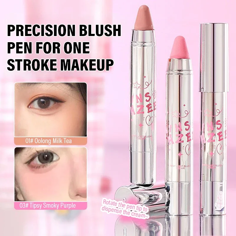 Blush Stick Smear Creamy Orange Rouge Cheek Shading Powder Face Contour Pink Tint Eyeshadow