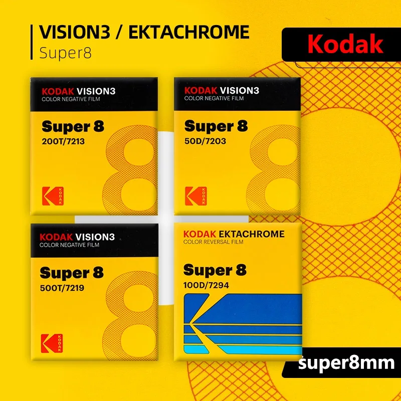 Original 1/3 Packs Kodak Vision3 Super 8mm Movie Film 500T/7219 Film Super 16mm Film 8 Colors Spot Date Fresh Sensitivity Film